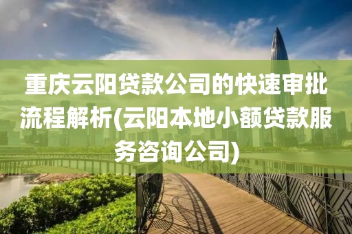 重庆云阳贷款公司的快速审批流程解析(云阳本地小额贷款服务咨询公司)