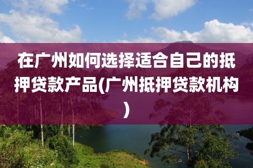 在广州如何选择适合自己的抵押贷款产品(广州抵押贷款机构)