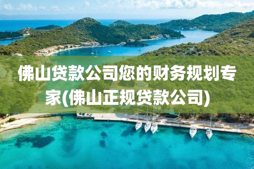 佛山贷款公司您的财务规划专家(佛山正规贷款公司)