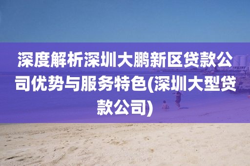 深度解析深圳大鹏新区贷款公司优势与服务特色(深圳大型贷款公司)