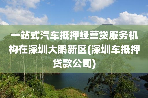 一站式汽车抵押经营贷服务机构在深圳大鹏新区(深圳车抵押贷款公司)