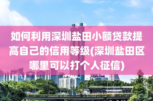 如何利用深圳盐田小额贷款提高自己的信用等级(深圳盐田区哪里可以打个人征信)