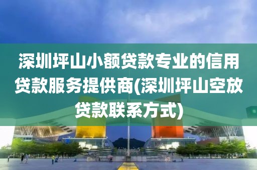 深圳坪山小额贷款专业的信用贷款服务提供商(深圳坪山空放贷款联系方式)